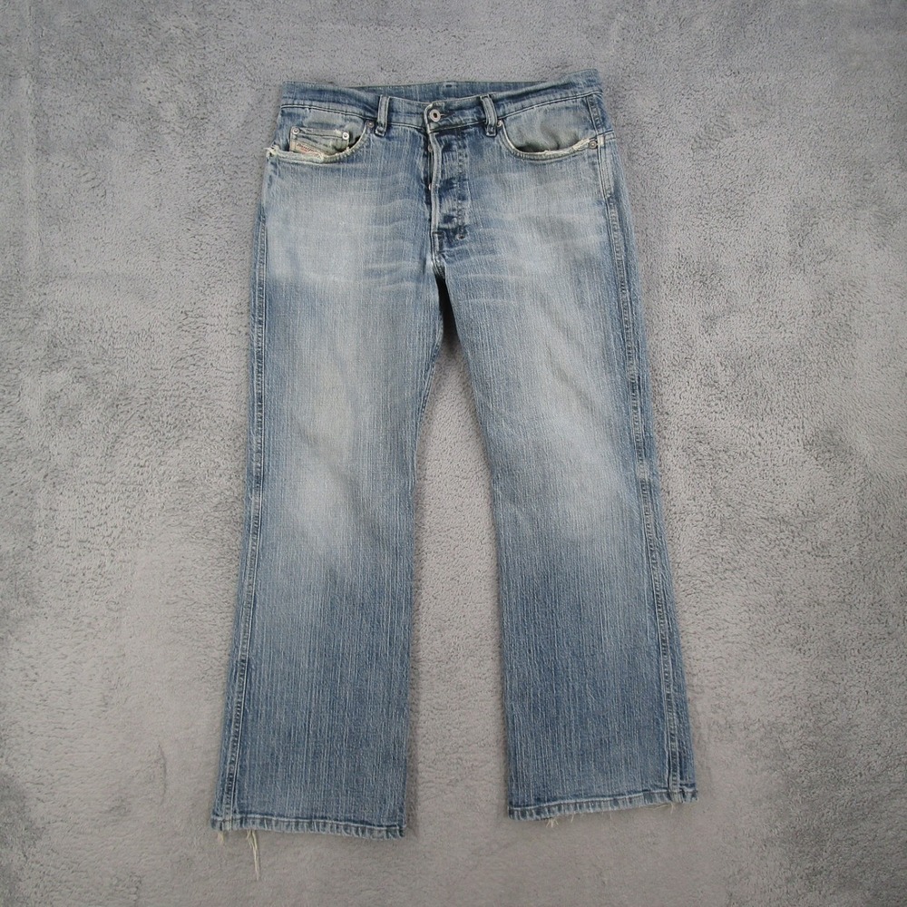 Diesel Industry Mens Jeans Size 34 Ravix Blue Denim Italy Button Fly